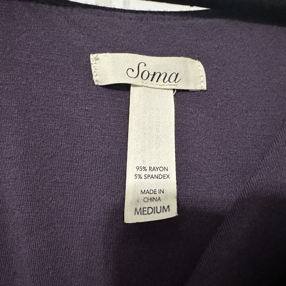 SOMA Dress Women's Purple Wrap Sleeveless Size Medium - Picture 5 of 9